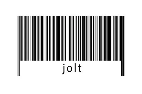 Barcode on white background with inscription jolt below. Concept of trading a Stock Illustration