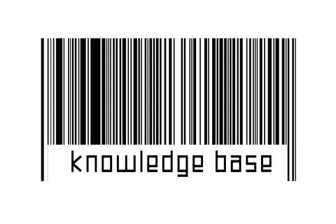Barcode on white background with inscription knowledge base below. Concept of Stock Illustration