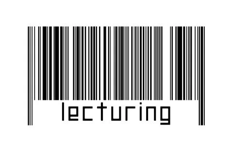 Barcode on white background with inscription lecturing below. Concept of trad Stock Illustration