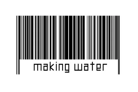 Barcode on white background with inscription making water below. Concept of t Stock Illustration