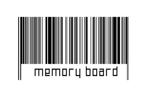 Barcode on white background with inscription memory board below. Concept of t Stock Illustration