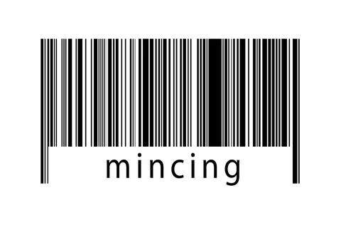 Barcode on white background with inscription mincing below. Concept of tradin Stock Illustration