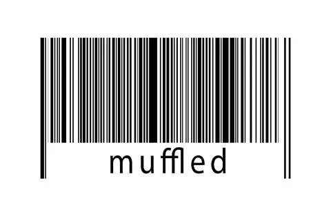 Barcode on white background with inscription muffled below. Concept of tradin Stock Illustration