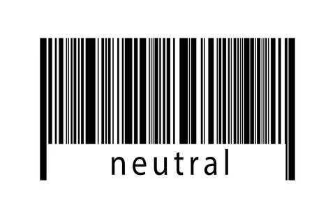 Barcode on white background with inscription neutral below. Concept of tradin Stock Illustration