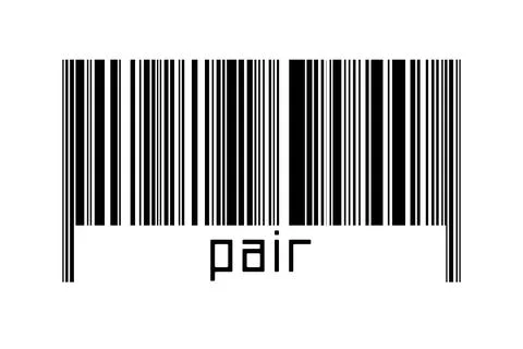 Barcode on white background with inscription pair below. Concept of trading a Illustrazione stock