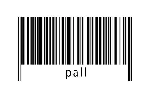 Barcode on white background with inscription pall below. Concept of trading a 스톡 일러스트