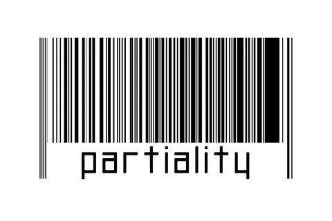 Barcode on white background with inscription partiality below. Concept of tra Stockillustratie