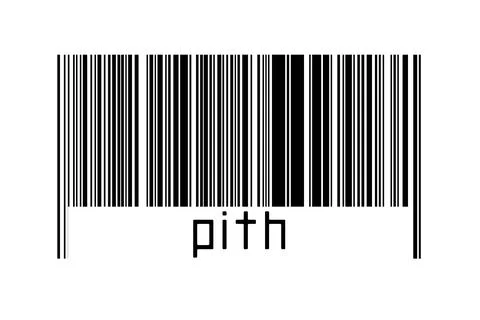 Barcode on white background with inscription pith below. Concept of trading a Stock Illustration
