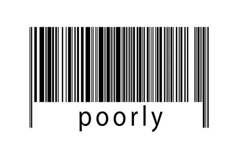 Barcode on white background with inscription poorly below. Concept of trading Stock Illustration