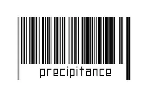 Barcode on white background with inscription precipitance below. Concept of t Stock Illustration