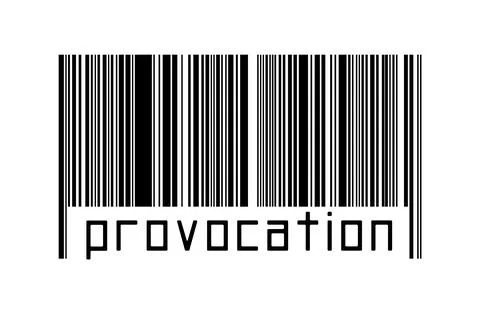Barcode on white background with inscription provocation below. Concept of tr Stock Illustration