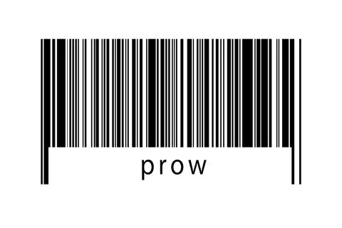 Barcode on white background with inscription prow below. Concept of trading a Stock Illustration