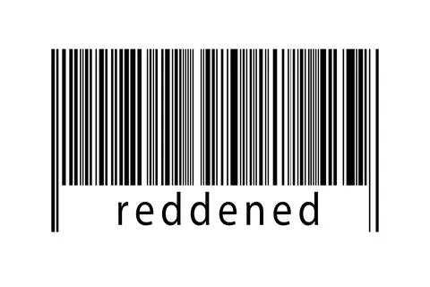 Barcode on white background with inscription reddened below. Concept of tradi Stock Illustration