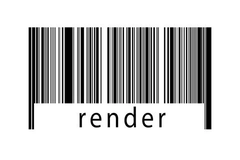 Barcode on white background with inscription render below. Concept of trading 스톡 일러스트