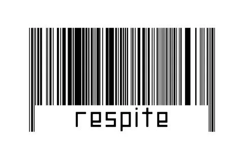 Barcode on white background with inscription respite below. Concept of tradin Stock Illustration
