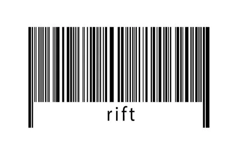 Barcode on white background with inscription rift below. Concept of trading a Stock Illustration