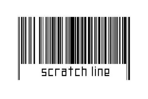 Barcode on white background with inscription scratch line below. Concept of t Stock Illustration