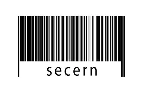 Barcode on white background with inscription secern below. Concept of trading 스톡 일러스트