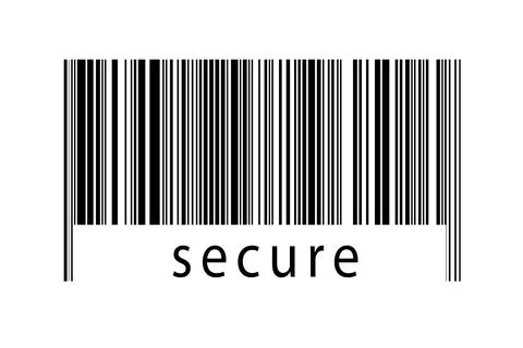 Barcode on white background with inscription secure below. Concept of trading Stock Illustration