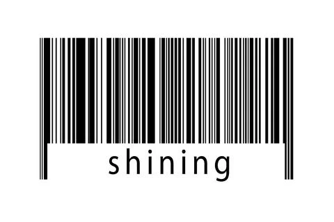 Barcode on white background with inscription shining below. Concept of tradin Stock Illustration