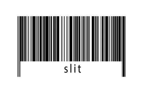 Barcode on white background with inscription slit below. Concept of trading a Stock Illustration