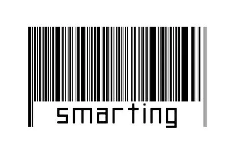 Barcode on white background with inscription smarting below. Concept of tradi Stock Illustration