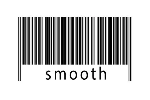 Barcode on white background with inscription smooth below. Concept of trading Stock Illustration