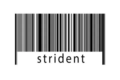 Barcode on white background with inscription strident below. Concept of tradi Stock Illustration