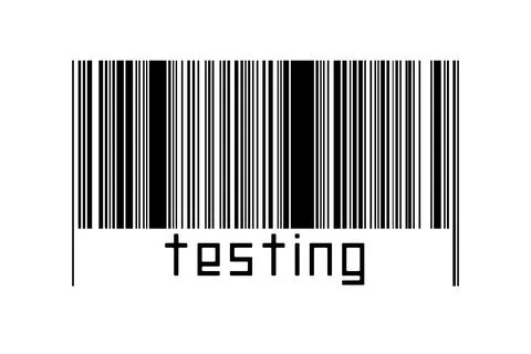 Barcode on white background with inscription testing below. Concept of tradin Stock Illustration