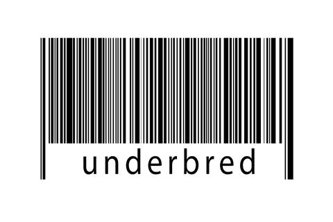 Barcode on white background with inscription underbred below. Concept of trad Stock Illustration