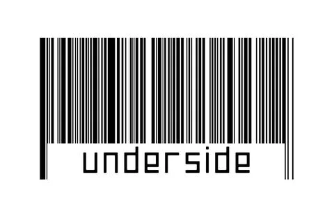 Barcode on white background with inscription underside below. Concept of trad Stock Illustration