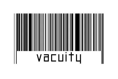 Barcode on white background with inscription vacuity below. Concept of tradin Stock Illustration