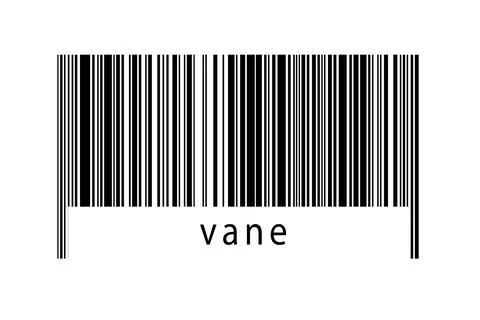 Barcode on white background with inscription vane below. Concept of trading a Illustrazione stock