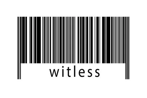 Barcode on white background with inscription witless below. Concept of tradin Stock Illustration