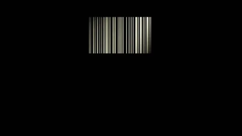 Barcode like a window and passing light back and forth, 3d animation Stock Footage 131509755