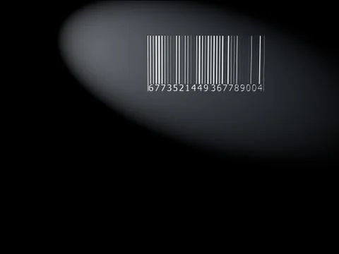 Barcode like a window and passing light, 3d illustration Stock Illustration