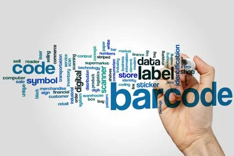 Barcode word cloud Stock-Fotos