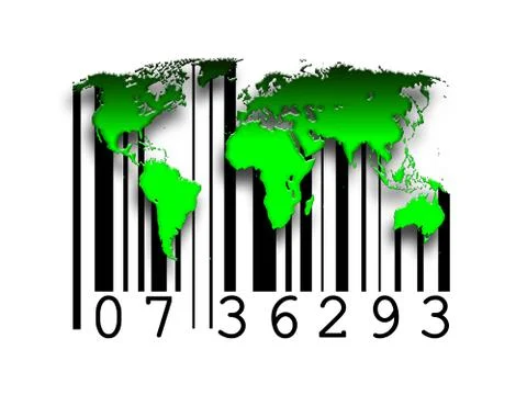 Barcode world maps Stock Illustration