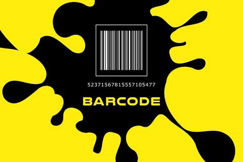 BarCode Yellow Poster Splash Stock Illustration