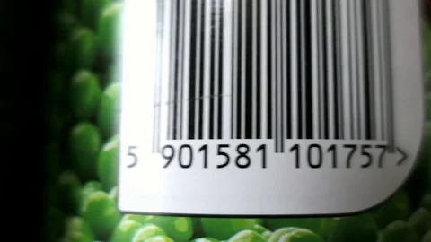 Barcodes of Multiple Products Panning Stock Footage 82902203