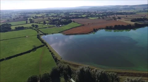Barcombe resevoir tracking Video stock 68059511