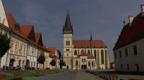 BARDEJOV CENTRE ZOOM OUT 2, SLOVAKIA Stock Footage 64385284