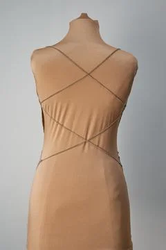 Bare back of top. Author's design with silver applications Stock Photos