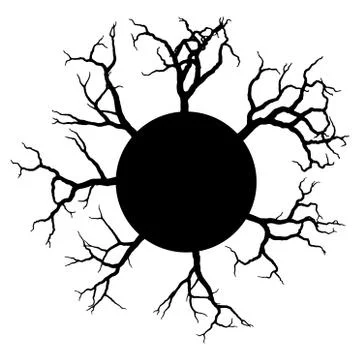 Bare branches on globe - vector illustration Stock Illustration