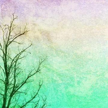 Bare branches on grunge background Stock Illustration