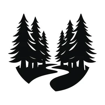 Bare deciduous tree silhouette with twisted branches on white background Stock Illustration