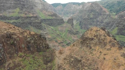 Bare eroded slopes deep in Waimea Canyon on Kauai Vidéo 96046114
