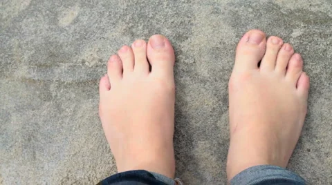 Bare Feet on the Beach 01 Stock Footage 1102524