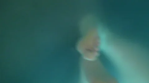 Bare feet glass surface water Stock Footage 68922858