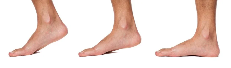 Bare foot walking sequence up close Stock Photos